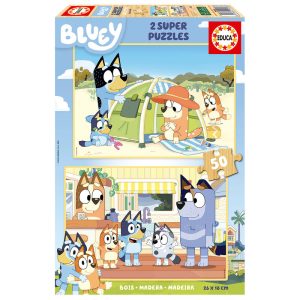 Puzzle Bluey madera 2x50pzs