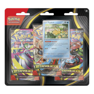 Blister cartas 3 sobres refuerzo Mega Evolucion Pokemon español
